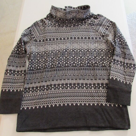 T by Talbots 100% Cotton Cowl Neck Pullover Sweater Lower Side Zip Size Medium - Picture 5 of 13